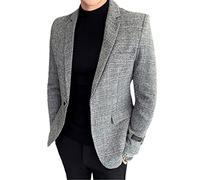 Vogrtcc Men Casual Blazer Business Slim Fit Suit Long Sleeve Single Buckle Suit Jacket