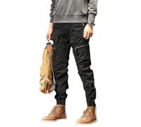 Vogrtcc Men Joggers Cargo Pants Casual Multi-Pocket Trousers Black M