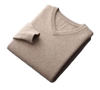 Vogrtcc Men V-Neck Cashmere Sweater Pullovers Business Casual Knitted Jumper Tops
