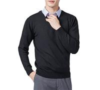 Vogrtcc Men's Sweaters Cashmere Blend Knitting V-Neck Pullovers Wool Knitwear Jumpers Clothes