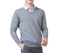 Vogrtcc Men's Sweaters Cashmere Blend Knitting V-Neck Pullovers Wool Knitwear Jumpers Clothes