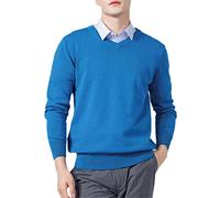 Vogrtcc Men's Sweaters Cashmere Blend Knitting V-Neck Pullovers Wool Knitwear Jumpers Clothes