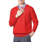 Vogrtcc Men's Sweaters Cashmere Blend Knitting V-Neck Pullovers Wool Knitwear Jumpers Clothes
