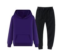 Vogrtcc Men's Tracksuit Winter Fleece Hoodies Pants Sets Fashion Jogger Tracksuits