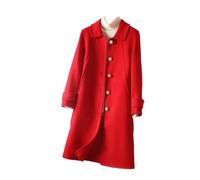 Vogrtcc Women Midi Long Wool Coat Thicken Long Single Breasted Trench Coat Fall Winter Clothes