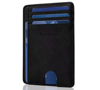 VOGSTYCUERO Front Pocket Thin Wallet for Men Women RFID Blocking Credit Card Holder Card Cases Slim Minimalist Wallet with Gift Box (Alaska Black)