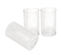 Voguad Seeded Glass Lamp Shade Replacement 3 Pack, Clear Cylinder Glass Fixture Replacement Globe for Pendant Light Wall Sconce Chandelier Glass Cover, 1 5/8 inch Fitter