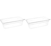 Vogue 1/3 Gastronorm Container 100mm 3.8 Litre Clear Catering Food Storage Pan (Pack of 2)