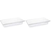 Vogue 1/3 Gastronorm Container 65mm 2.5 Litre Clear Catering Food Storage Pan (Pack of 2)
