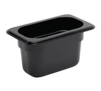 Vogue Polycarbonate 1/9 Gastronorm Container 100mm Black - [U473]