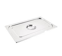Vogue Stainless Steel Notched Lid for 1/1 Gastronorm Tray, GN 1/1 Full Size Notched Lid, Compatible with all Vogue 1/1 Sized Gastronorm Pans, Notched for Serving Utensil, CB170