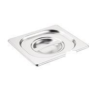 Vogue 12285 Stainless Steel 1/6 Gastronorm Notched Lid Cover Top Food Storage, Silver