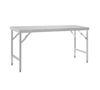 Vogue 12312 Stainless Steel Folding Table Large Garden Outdoor Party Catering, Silver, 180.01 x 59.99 x 89.99 cm