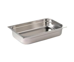 Vogue 12937 Stainless Steel 1/1 Gastronorm Pan 9Ltr/65mm Deep Food Container, Silver