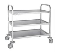 Vogue Clearing Trolley 3-Tier Medium, Stainless Steel, 855x810x455mm, F994