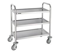Vogue 3 Tier Clearing Trolley Small 825X710X405mm Stainless Steel Catering