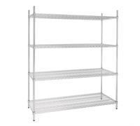 Vogue 4 Tier Wire Shelving Kit - Galvanised Zinc - 1525 x 610 mm