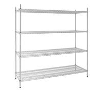 Vogue 4 Tier Wire Shelving Kit - Galvanised Zinc - 1830 x 610 mm