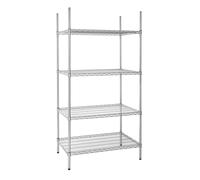 Vogue 4 Tier Wire Shelving Kits Made of Galvanised Zinc with ?lips - 915X610mm