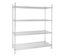 Vogue 4 Tier Wire Shelving Kit - Galvanised Zinc - 1525 x 610 mm