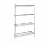 Vogue 4 Tier Wire Shelving Kit Galvanised Zinc Shelf Storage Rack Kitchen