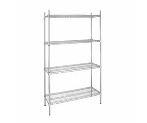 Vogue 4 Tier Wire Shelving Kit Galvanised Zinc Shelf Storage Rack Kitchen