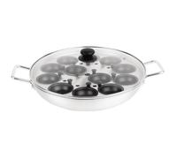 Vogue Aluminium Egg Poacher Non - Stick Cups - 12 Egg 350mm 14" | Speeds up busy breakfast services, offering easy-to-clean cooking wells for quick food release in commercial kitchens.