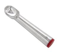 Vogue Ice Cream Scoop with Red Cap - 1.5 oz Scoop, Silver, 24 Portions per Litre, Colour Coded Cap on Scoop, Filled with Conductive Liquid for Quick Scooping, Aluminium Scoop, GJ542