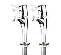 2x Vogue Basin Pillar Lever Taps Bathroom Washroom Cloakroom Sink Restaurant