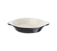 Vogue Black Cast Iron Round Gratin Dish 400ml - [U561]