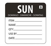 Vogue Dissolvable Day of the Week Labels - Sunday in Black - Pack Quantity - 250