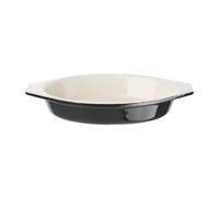 Vogue Black Oval Gratin Dish Made of Cast Iron with Non-stick Surface - 650ml
