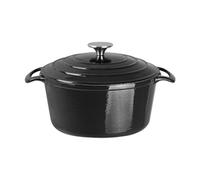 Vogue Black Round Casserole Dish 4Ltr