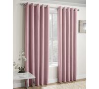 Vogue Blockout Lined Curtains Thermal Blush Pink Eyelet Ring Top 229cm 90x90"