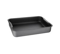Vogue Anodised Aluminium Roasting Dish 37 cm / 6.31 Litre, Grey, Size: 70(H) x 370(W) x 265(D)mm, integral Handles, Even Heat Distribution - Roasting Pan for Meats, Potatoes, Vegetables, C058