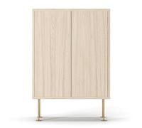 Vogue Cabinet 64 White Pigmented Oak/Brass