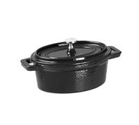 Vogue Cast Iron Oval Mini Pot Black