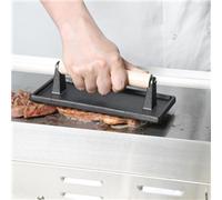 Vogue Cast Iron Steak Weight with Wood Handle