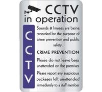 CCTV In Operation Crime Prevention Sign Notice Safety Plaque Poster Silver