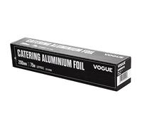 Vogue Aluminium Foil 290 mm x 75 m, Silver, Professional Grade Tin Foil, Box Features Serrated Cutting Blade, CF352