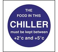 Vogue Chiller Display Temp Sign - 100x100mm 4x4" (Self-Adhesive)