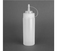 12oz Squeeze Bottle -Wide Mouth Clear Ideal for Sauce Ketchup Mustard Mayonnaise Oil Vinegar Salad Dressing