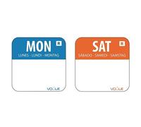 Vogue Colour Coded Food Labels Saturday Orange - (Roll 1000) & Vogue Colour Coded Food Labels Monday Blue - (Roll 1000)