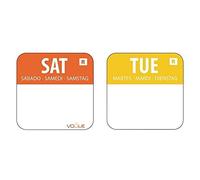 Vogue Colour Coded Food Labels Tuesday Yellow - (Roll 1000) & Vogue Colour Coded Food Labels Saturday Orange - (Roll 1000)