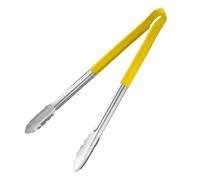 Vogue Colour Coded Serving Tongs Stainless Steel 405mm, Yellow, 405 mm
