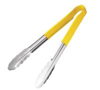 Vogue Colour Coded Yellow Serving Tongs 11" - [CB157]