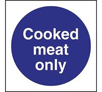 Vogue Cooked Meat Only Sign - 100x100mm 4x4" (Self-Adhesive)