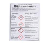 Vogue COSHH Vinyl Regulations Self-adhesive Sign L903