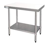 Vogue Cutting Board Table St/St - 900x600x900mm 35 1/2x23 1/2x35 1/2" | Provides a stable, high-capacity food preparation surface for busy commercial kitchens and catering setups.
