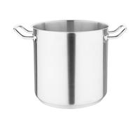 Vogue T192 Large Deep Stainless Steel Stockpot Stew Pot 10.5 Litre / 240mm Saucepan | All Hob Compatible | Fits Lid M950, Silver